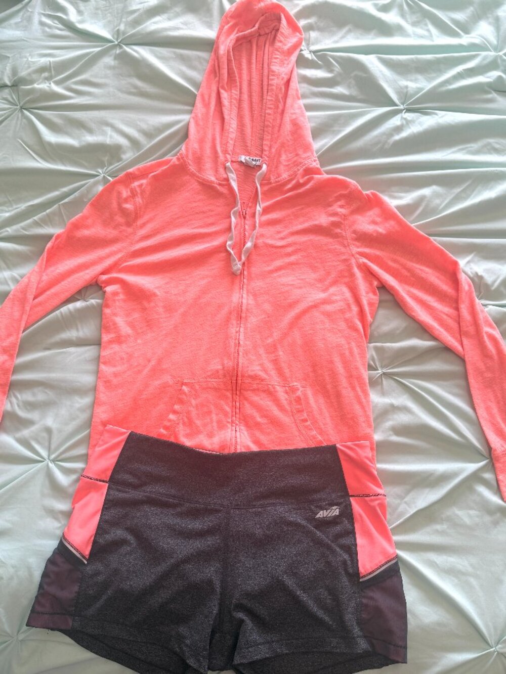Avia pink and grey running shorts (L) with Old Navy pink hoodie (S)